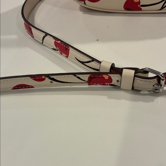 Coach Carmen Mini Cross Body Cherry Print Bag in Cream and Red - Picture 5 of 8